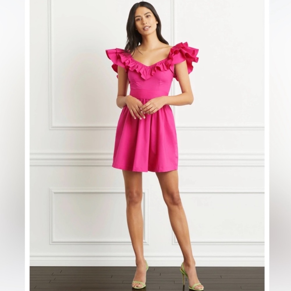 Hill House Ana Poppy Pink Poplin Ruffle Dress